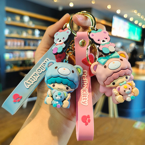 QYS Set de Llaveros 3D Kawaii de Dibujos Animados, Colgante de Plástico con Mosquetón, Diseño de Animales Lindos, Rosa, Morado, Colorido, Regalo - Product Image 2