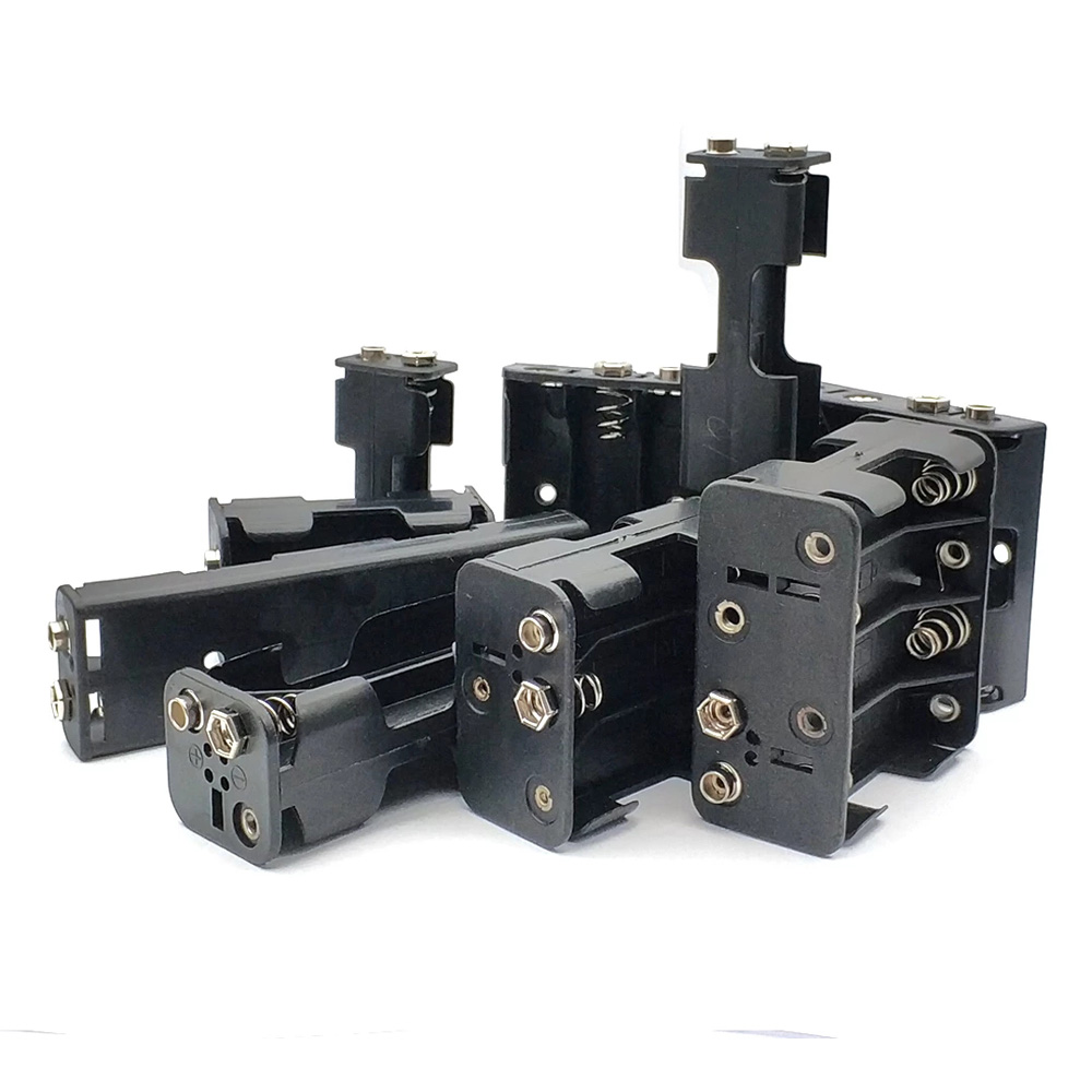 Batteriehalter 1x AA Schwarz PCB Halterung Verdrahtet Rot Schwarz Box
