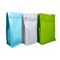 Sacs d'emballage en grains de café biodégradables Bio Pla 250g 500g 1kg sac de poche à café à fond plat avec sac d'emballage en gros Valve