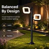 Lampe LED de jardin extérieure à double face, design carré, haute puissance, 60 cm 80 cm, aluminium, éclairage haut et bas, IP65, blanc chaud doux