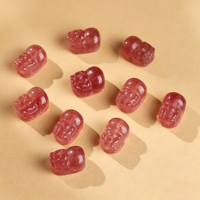 Breloque Pixiu sculptée en cristal naturel, améthyste, citrine, pierre semi-précieuse, porte-bonheur Feng Shui pour bracelet DIY