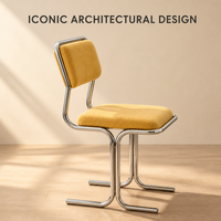 Chaise de salle à manger minimaliste italienne, pieds en acier inoxydable, chaise de vanité de luxe couleur crème pour la maison
