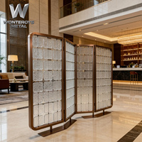 Paravent pliable en verre texturé sur mesure pour hall d'hôtel, villa, décoration intérieure commerciale