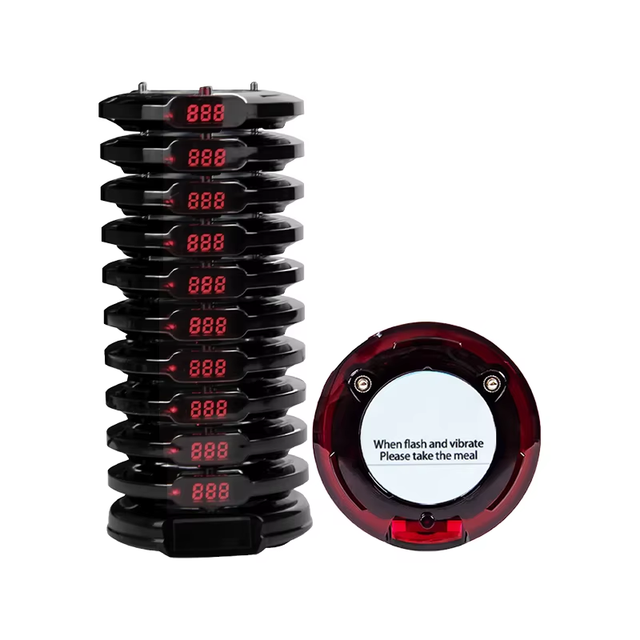 Restaurant Calling Pager System Wireless 10 Coaster Beeper Buzzer System Guest Customer Queue Pagers for Food Truck Nursery