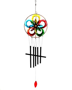 Carillon éolien en métal coloré avec éolienne rotative, moderne, résistant aux intempéries, fait main, décorations de jardin extérieur, design <span class=keywords><strong>moulin</strong></span> à <span class=keywords><strong>vent</strong></span> vélo/fleur - Product Image 2