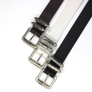 <span class=keywords><strong>Ceinture</strong></span> de style punk rétro Y2K de 110 cm avec <span class=keywords><strong>boucle</strong></span> à ardillon creuse sculptée de 2-4 cm de large, imprimée par transfert thermique en alliage d'<span class=keywords><strong>argent</strong></span> - Product Image 3