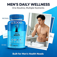 Tablet Multivitamin Pria Label Pribadi dengan Ashwagandha, Coenzyme Q10, Lycopene untuk Kesehatan Prostat, Vitalitas, dan Mengatasi Stres