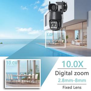 Camera <span class=keywords><strong>IP</strong></span> Camera Quan Sát An Ninh 2.8Mm-8Mm Ống Kính Kép PTZ 8MP HD Ngoài Trời Có Thẻ Sim Wifi 4G Camera Quan Sát Người Theo Dõi Màu Sắc Ban Đêm Camhi - Product Image 3