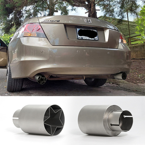 Silenciador de coche universal de acero inoxidable estilo estrella personalizado, puntas de escape individuales - Product Image 2