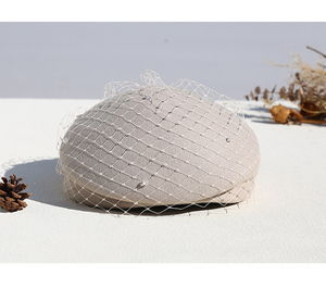 หมวกเบเร่ต์ประดับลูกปัดสีน้ำตาลสำหรับผู้หญิงหมวกเบเร่ต์สีม่วงหมวกเบเร่ต์สำหรับใส่ในโบสถ์สำหรับผู้หญิงดีไซน์ใหม่ - Product Image 6