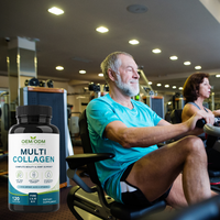 Capsules de collagène avec acide hyaluronique et vitamine C |   120 Capsules Complément Anti-Rides pour l'Élasticité de la Peau Capsules de Collagène
