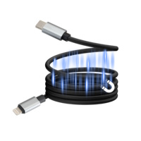 Câble USB-C vers Lightning 9V 3A 27W magnétique auto-enroulable pour charge rapide et transfert de données pour téléphone, Pro Max, ordinateur portable, voiture
