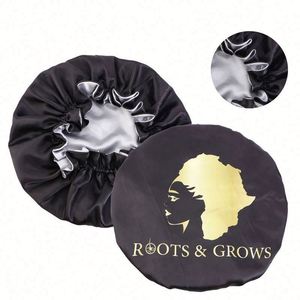 Factory Custom Logo Wholesale High Quality Adjustable Satin Polyester Hair <b>Bonnet</b> Edge Wraps for Travel & Beach Use All Seasons - Product Image 4