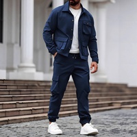 Ensemble pantalon et veste de travail vintage robuste pour homme, style américain, multi-poches, tendance, pour l'été, transfrontalier