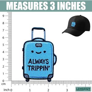 แพทช์ปักลาย Custom Always Trippin ขนาด 3 นิ้ว รีดติดหรือเย็บติด สำหรับตกแต่งกระเป๋าเดินทาง - Product Image 3