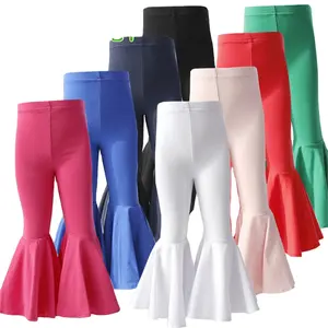 Calça leggings infantil com renda, calça plissada de gelo para meninas, calças para crianças