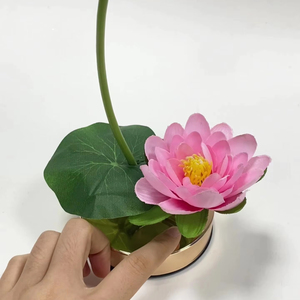 2025 kapalı ev kullanımı LED <span class=keywords><strong>Lotus</strong></span> ışıkları yeşil yapraklar plastik pembe çiçekler dekor için, şarj edilebilir modeli, dokunmatik anahtarı - Product Image 5