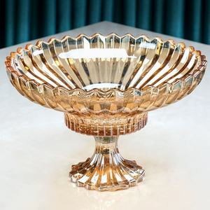 Vassoio per Frutta Europeo di Lusso, Piatto per Dessert e Snack di Alta Gamma con Coperchio, Vassoio Rotondo in Vetro per Caramelle - Product Image 5