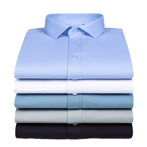 <span class=keywords><strong>Chemises</strong></span> à manches longues pour <span class=keywords><strong>hommes</strong></span> ChenYue en tissu modal, <span class=keywords><strong>non</strong></span> repassable, teinture unie, anti-boulochage, style formel pour le travail, printemps automne - Product Image 1