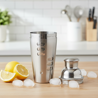 LIXING Shaker à cocktails 6 pièces en acier inoxydable 750 ml – Mélangeur de bar Cobbler compatible lave-vaisselle pour Martini, Margarita – Indispensable pour bar à domicile