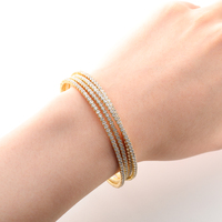 Bruidssieraden 925 zilver meerlaags verstelbare armband met kubieke zirkonia, tennisarmband voor Valentijnsdag- of verjaardagscadeaus