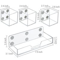 Support pour marqueurs effaçables à sec, ensemble de 4 pièces, organisateur de bureau en acrylique transparent avec 1 plateau et 3 boîtes cubiques