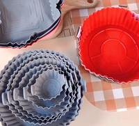 Six plaques intérieures réutilisables en silicone pour friteuses à air, compatibles lave-vaisselle et écologiques – Ensemble indispensable pour les réunions de famille et les fêtes
