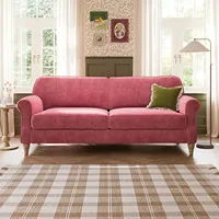 Canapé de salon en tissu personnalisé, trois places, avec accoudoirs incurvés, pour l'ameublement du salon