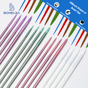 Bomeijia 4/6ชิ้นชุดแปรงสำหรับศิลปินไนลอน<span class=keywords><strong>สี</strong></span>ผสมมาการองด้ามไม้น้ำมันอะคริลิกสีน้ำทึบมืออาชีพ - Product Image 3