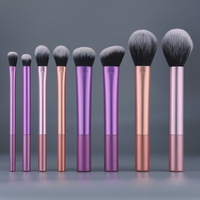 Set kuas rias wajah grosir set kuas riasan kosmetik kecantikan ABS kontur perona pipi Foundation alis