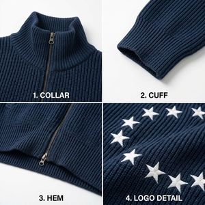 <span class=keywords><strong>Cardigan</strong></span> Oversize Retrò Streetwear Coreano Invernale <span class=keywords><strong>in</strong></span> <span class=keywords><strong>Cotone</strong></span> 100% con Logo Frontale Personalizzato Yali, Vendita all'Ingrosso - Product Image 2