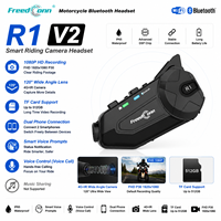 Casque de moto R1 V2 avec caméra d'enregistrement 1080P 120 °   Objectif grand angle, connexion double téléphone, commande vocale