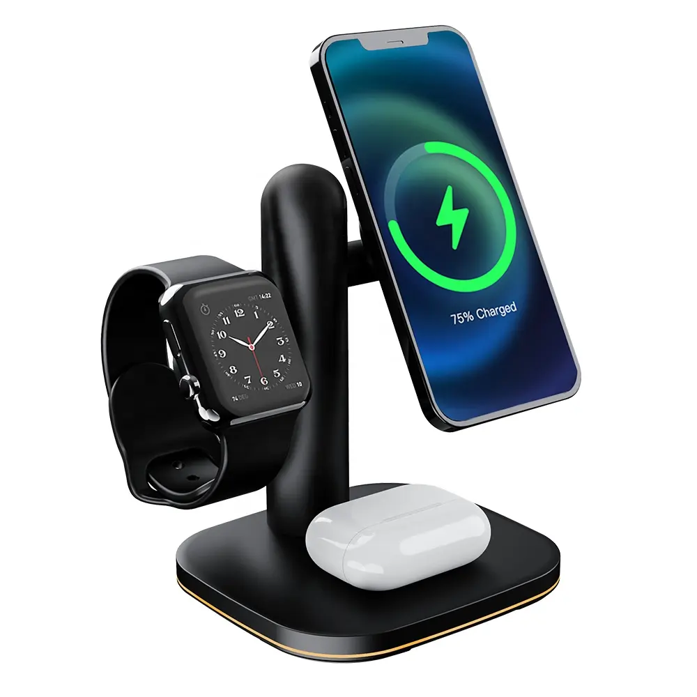 3 in 1 Wireless Charger Stand Fast Charging Cell Phone Mobile Phone Holder Multi-function Wireless Charger Station
