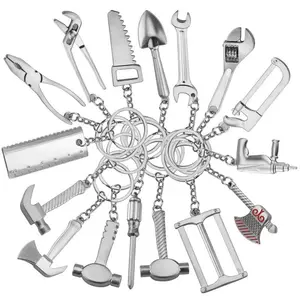 Xuyên biên giới bán Hot khuyến mại khắc logo Keychain lục giác Cờ lê Búa xẻng Kìm răng nha khoa mini công cụ móc chìa khóa
