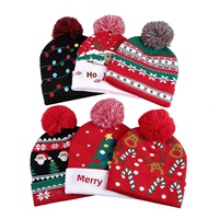 Bonnet de Noël 2026 en tricot pour femme, motif flocon de neige, renne et Père Noël, idéal pour l'automne et l'hiver