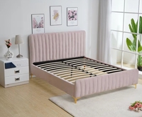 Nouveau design moderne, lit king size en cuir de luxe italien avec rangement, cadre en bois de pin, meubles pour la maison
