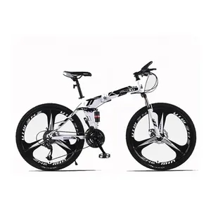 folding bicycle 26 inch high carbon steel frame 21/24/27-speed double disc brake road mountain bike for unisex