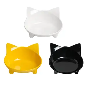 סגנון חדש סוכריות בצבע לחיות מחמד פלסטיק קערת מלמין חתול פנים צורת פלסטיק חתול פנים קערה