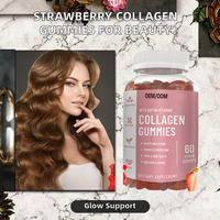 Bonbons gélifiés au collagène à la fraise, marque privée OEM, avec biotine et vitamine C pour la beauté des cheveux, de la peau et des ongles