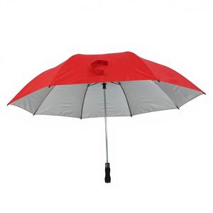 Parapluie pliable à revêtement argenté rouge anti-UV, protection contre le soleil et la pluie, avec poignée en EVA, coupe-vent - Product Image 2