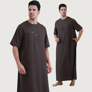 Thobe islamique pour hommes de haute qualité avec boutons métalliques, <span class=keywords><strong>Dubaï</strong></span>, Arabie Saoudite, Gandoura, <span class=keywords><strong>Djellaba</strong></span>, vente en gros - Product Image 1