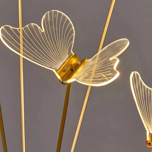 Lampadaire LED moderne en acrylique en forme de papillon, créatif, pour scène, mariage, allée, chemin, ou événementiel - Product Image 5