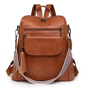 Hot Sale New Fashion <strong>Brown</strong> <strong>Backpack</strong> Waterproof Large Capacity Retro Single Shoulder Crossbody Bag PU Leather Women's <strong>Backpack</strong> - Product Image 5