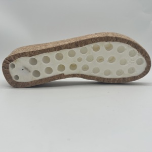 Superficie del tallone del cuneo <span class=keywords><strong>in</strong></span> PVC rivestita con <span class=keywords><strong>suola</strong></span> sandalo estiva <span class=keywords><strong>in</strong></span> pelle di <span class=keywords><strong>sughero</strong></span> - Product Image 5