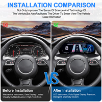 Navihua - Tableau de bord numérique CarPlay LCD - Compteur de vitesse - Cockpit virtuel - Système Linux pour Audi A6 A7 2013-2018 - Mise à niveau de la voiture
