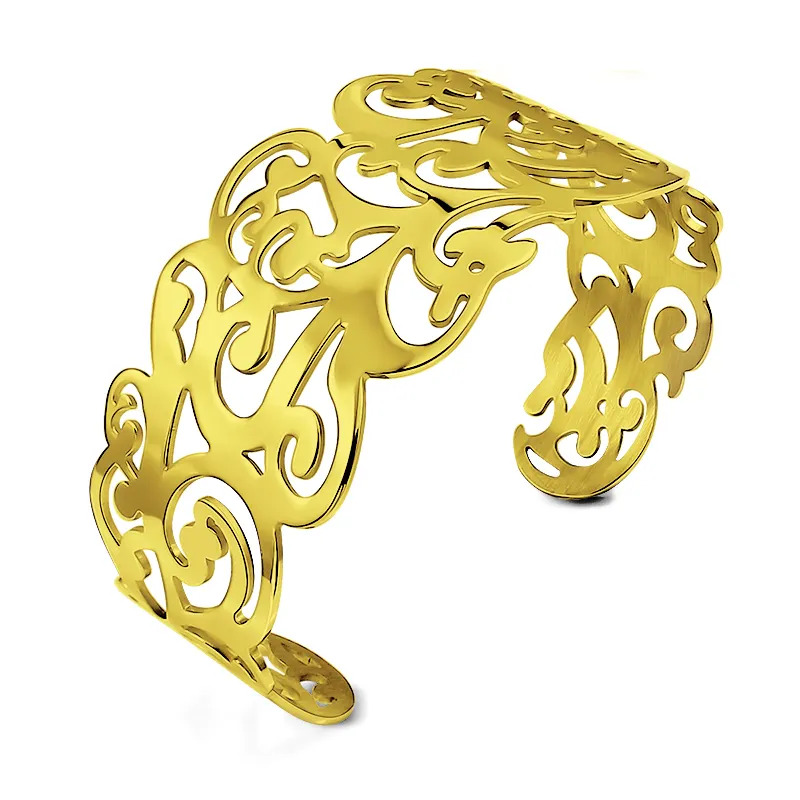 Bracelet de luxe personnalisé, bijoux à bracelet, plaqué or, en acier inoxydable