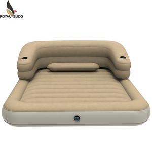 Cama de aire inflable de pvc, sofá cama con reposabrazos, marrón, x 67cm - Product Image 3