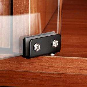 Jinnate Glass Door Hinge Stainless Steel Black U Shape Cabinet Hinge Surface Mount Modern Design Durable - Product Image 3