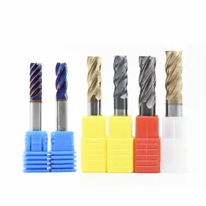 Hrc45 hrc50 hrc55 hrc60 hrc65 hrc70 carbide square 3/8 5/16 4 endmill flute untuk baja aluminium cnc 1/2 1/4 inci flat end mill