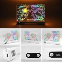 Tablette de dessin RGB, tableau de messages LED, panneau de mémo lumineux effaçable, panneau de signalisation lumineux électrique, tableau de bureau lumineux